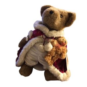 Sasha Nicholas Holiday 13” Bear Holding Teddy And Bag of Toys‎ Plush NEW W/tag